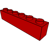 Brick 1 x 6 with No Bottom Tubes