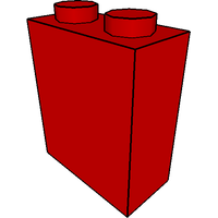 Brick 1 x 2 x 2 with Center Pin [Plain]