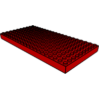 Brick 10 x 20 without Bottom Tubes, with '+' Cross Support (early Baseplate)