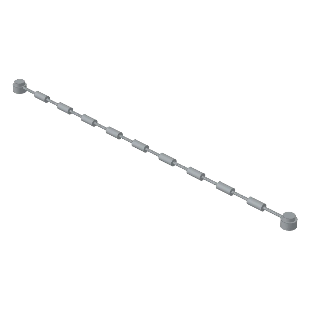 String with End Studs and Minifig Grips 21L in Light Bluish Gray