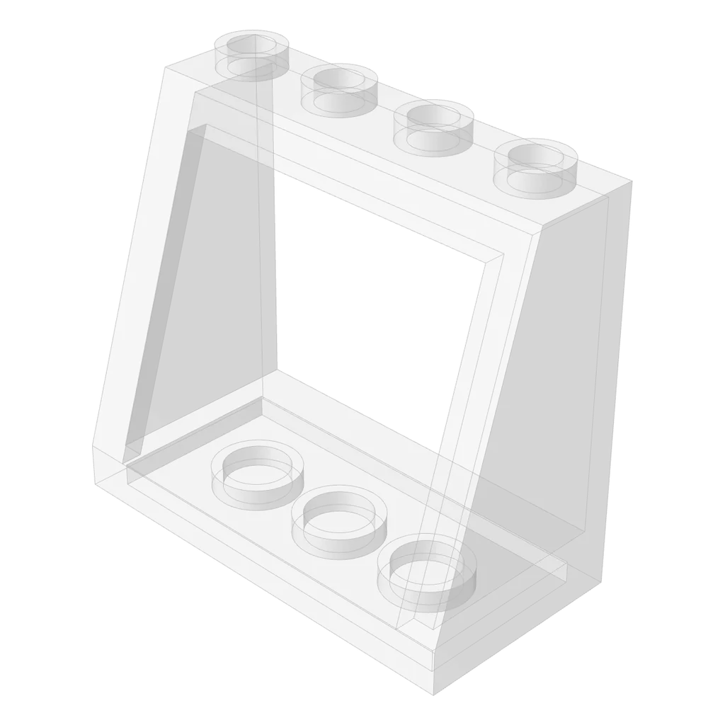 Windscreen 2 x 4 x 3 Frame with Hollow Studs in Trans-Clear