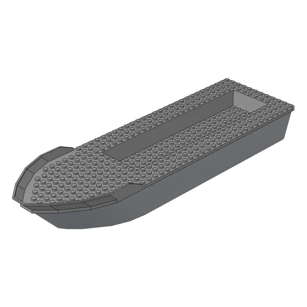 Boat 12 x 40 x 5 with Light Bluish Gray Deck [Complete Assembly] in Light Bluish Gray