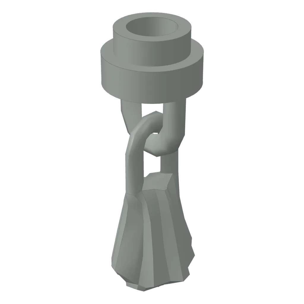 Tassel with 1 x 1 Round Stud in Light Gray