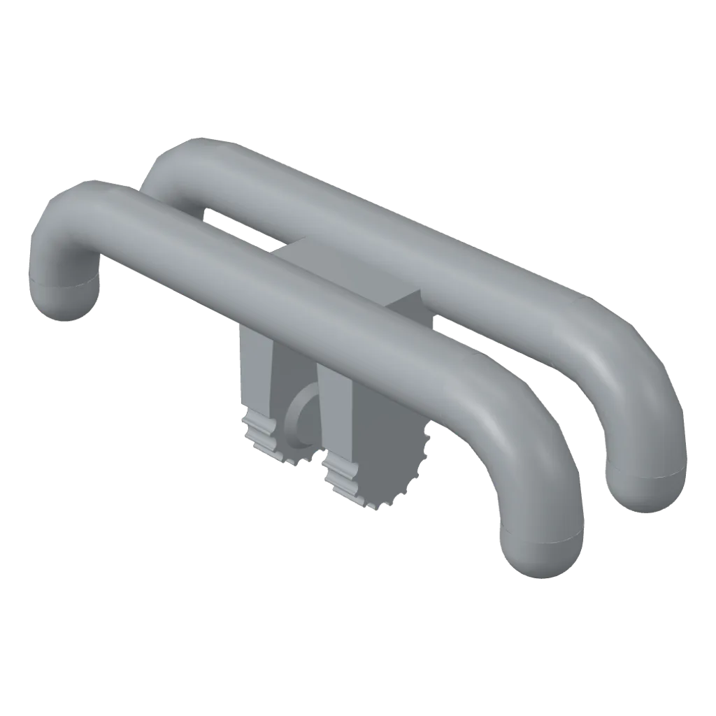 Train Pantograph Shoe with Locking Hinge with 2 Fingers in Light Bluish Gray