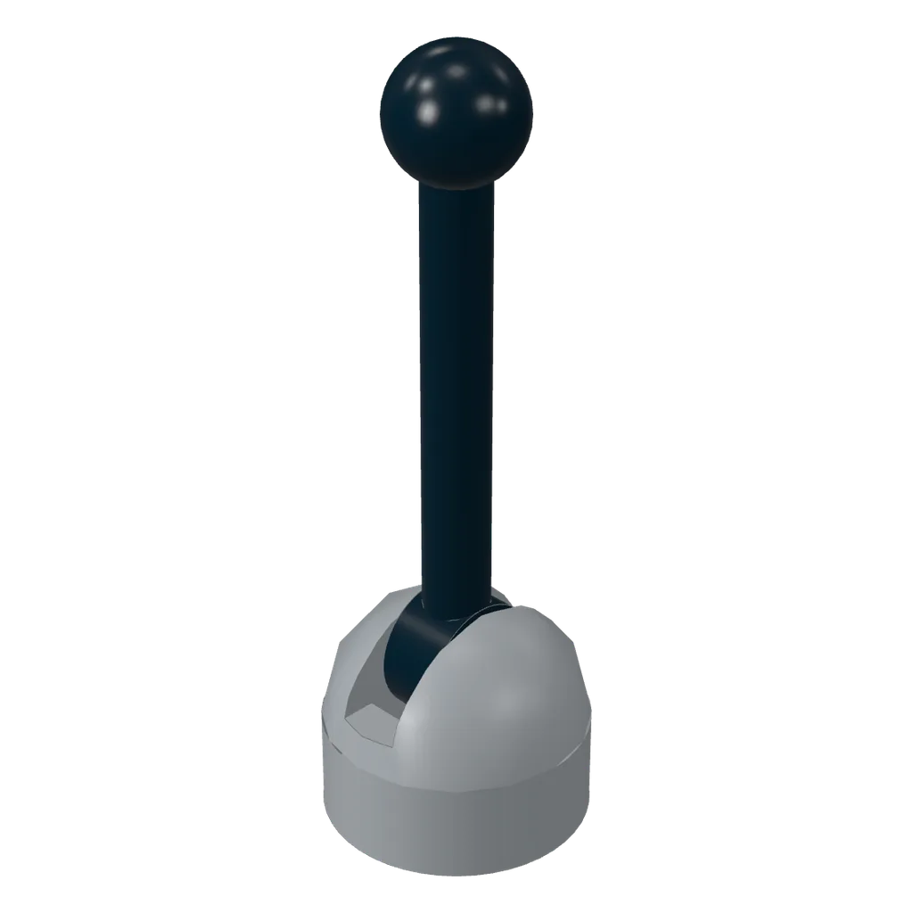 Lever Small Base with Black Lever in Light Bluish Gray