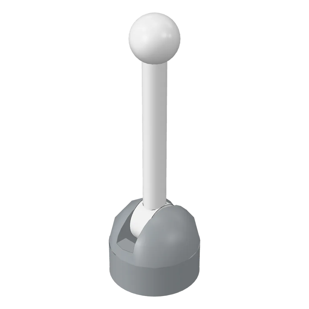 Lever Small Base with White Lever in Light Bluish Gray