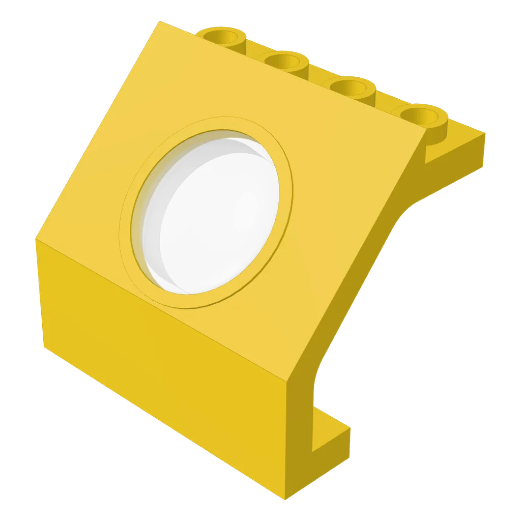 Panel 4 x 3 x 3 with Porthole with Trans Clear Glass in Yellow