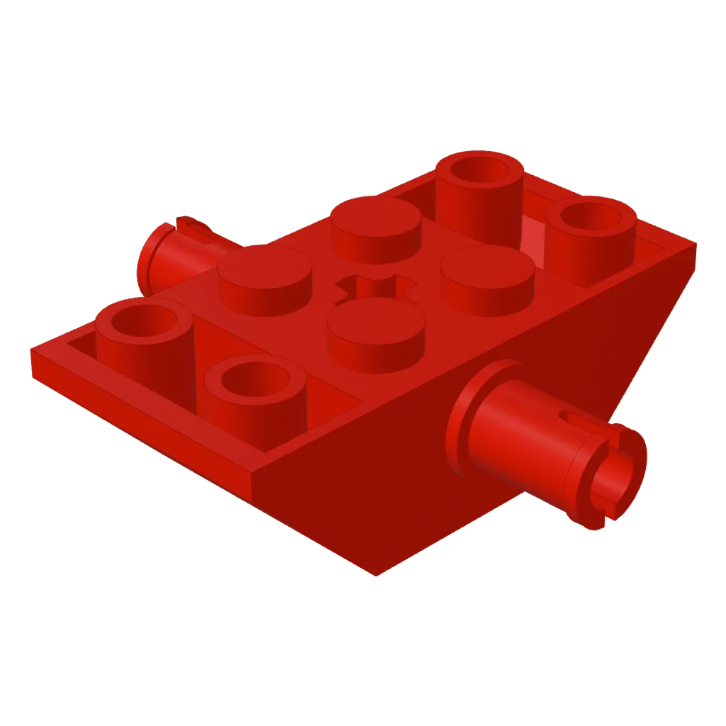 Slope Inverted 45° 4 x 2 Double with Pins and Axle Hole Type 1 [+ Opening] in Red