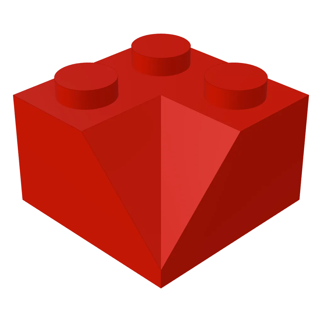 Slope 45° 2 x 2 Double Concave in Red