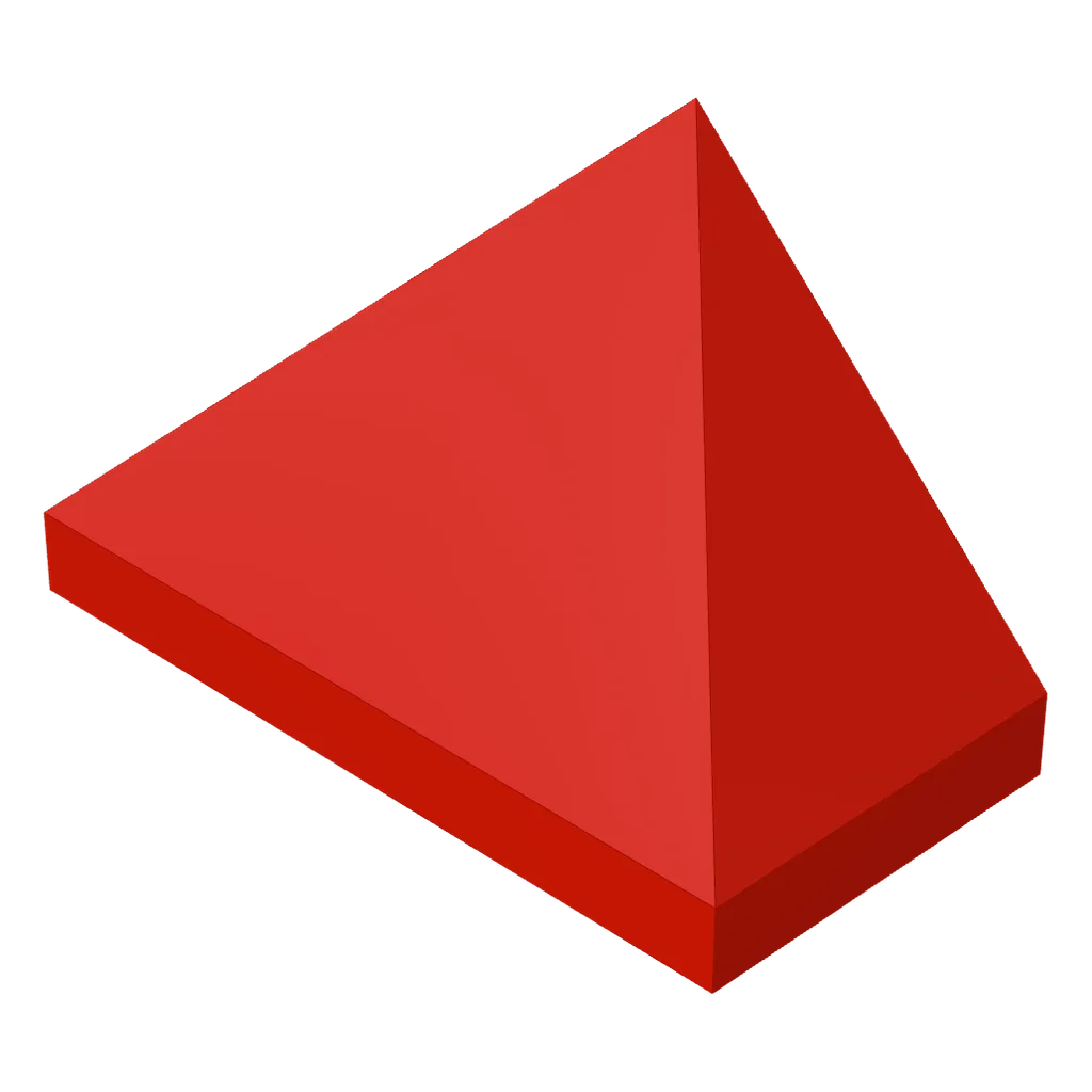 Slope 45° 2 x 1 Triple with Ovoid Bottom Pin in Red