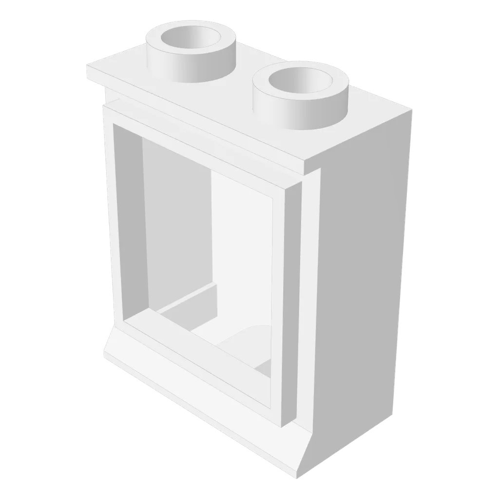 Window 1 x 2 x 2 Classic, Short Lip [with Glass] in White