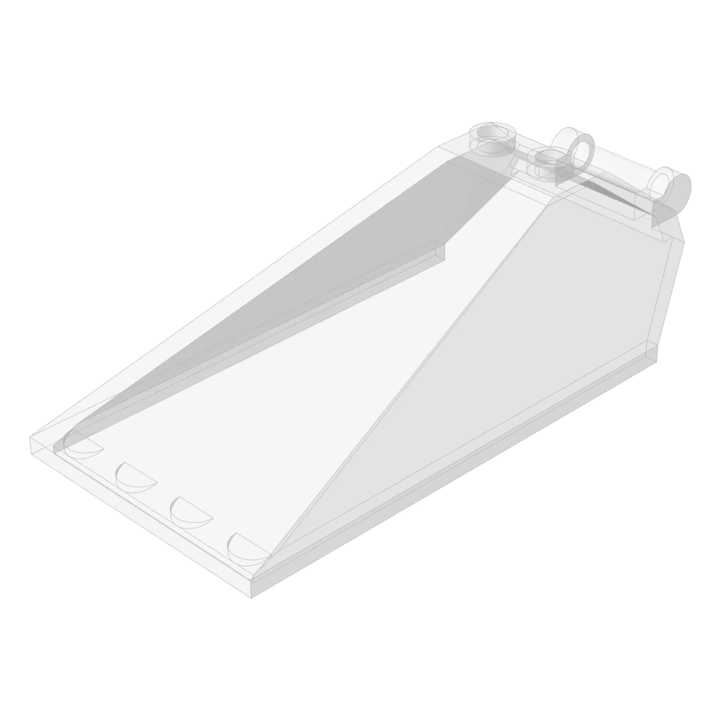 Windscreen 8 x 4 x 2 with Handle and 2 Studs [Hollow Studs] [Plain] in Trans-Clear
