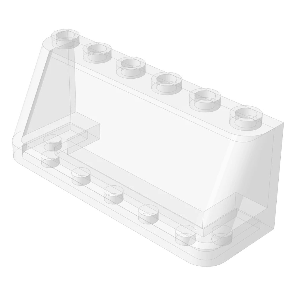 Windscreen 2 x 6 x 2, Thin Top in Trans-Clear