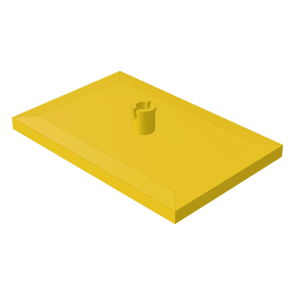Tile Special 6 x 4 with Beveled Edges and 5mm Pin (Train Bogie Plate) in Yellow