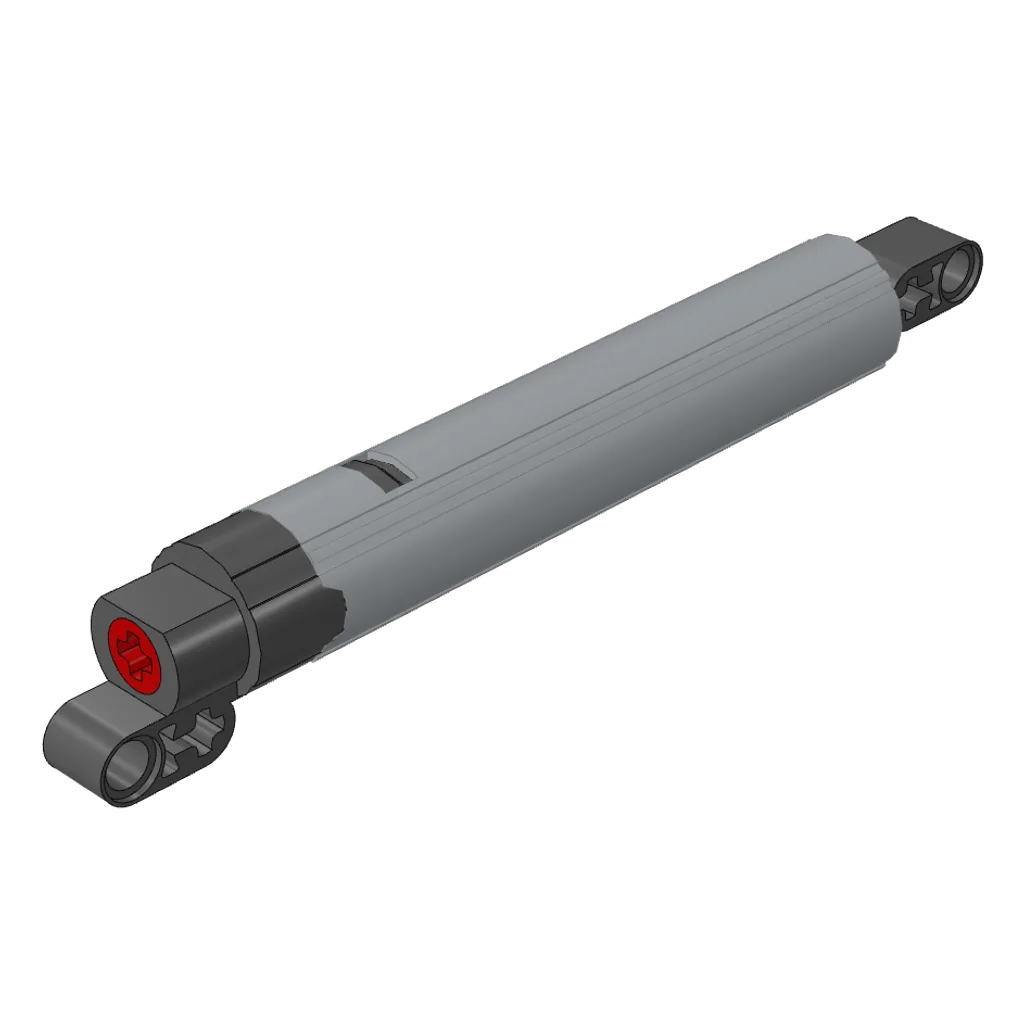 Technic Linear Actuator with Dark Bluish Gray Ends Long in Light Bluish Gray