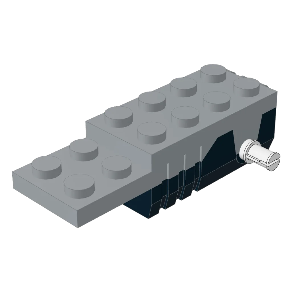 Light Gray Pullback Motor 6 x 2 x 1 1/3 with Black Base, White Shafts (Motor 1) in Light Bluish Gray
