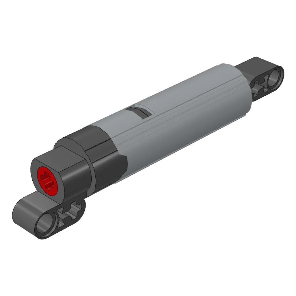 Technic Linear Actuator with Dark Bluish Gray Ends [Black Version] in Light Bluish Gray