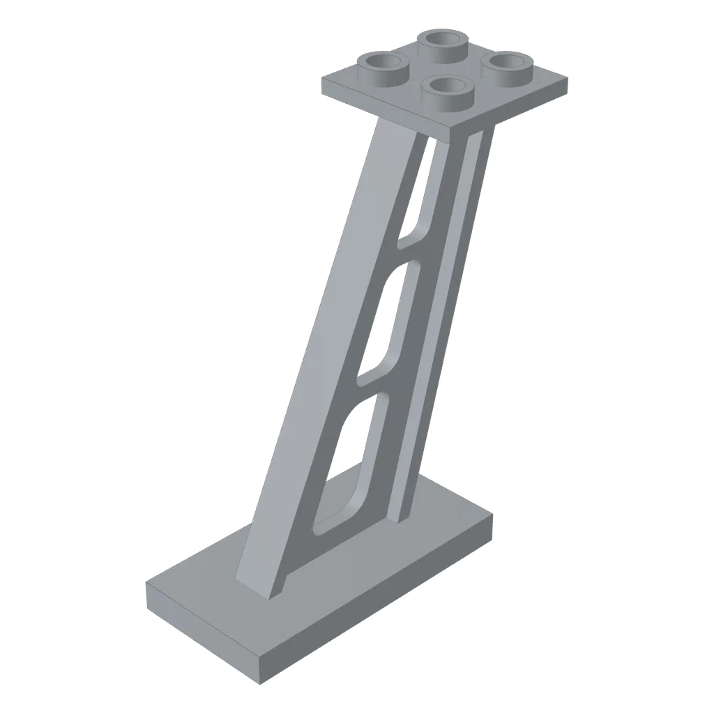 Support 2 x 4 x 5 Stanchion Inclined [5mm wide posts] in Light Bluish Gray