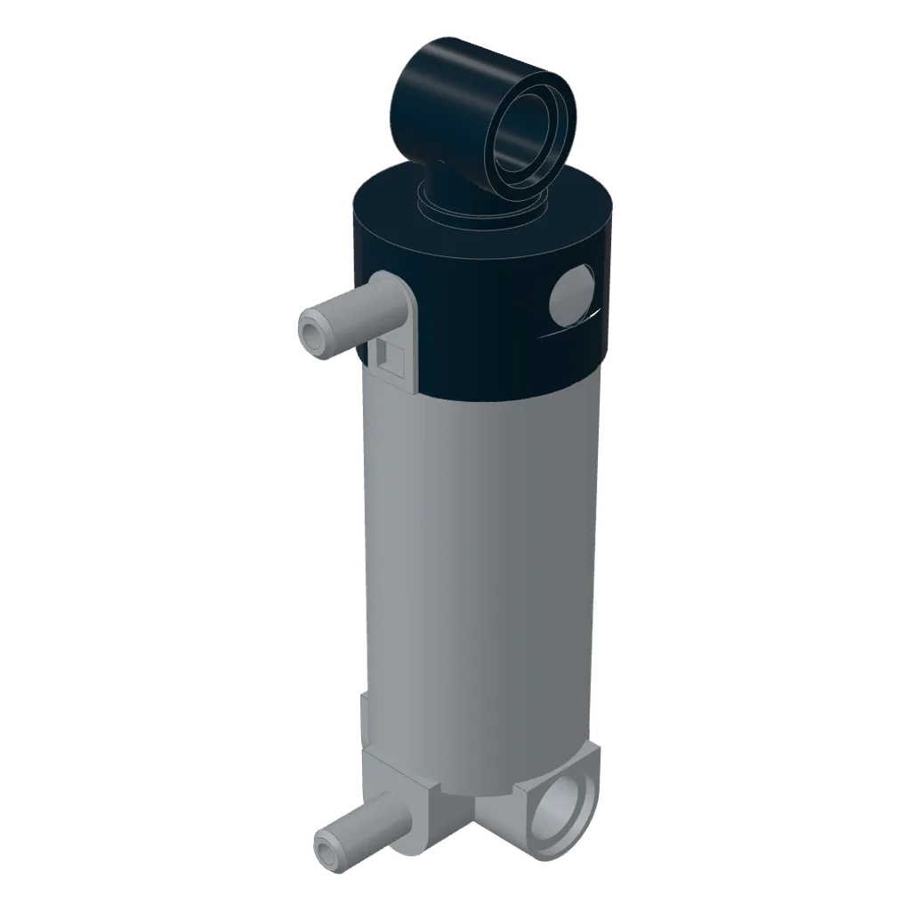 Pneumatic Cylinder with 2 Inlets and Rounded End Medium (48mm) in Light Bluish Gray