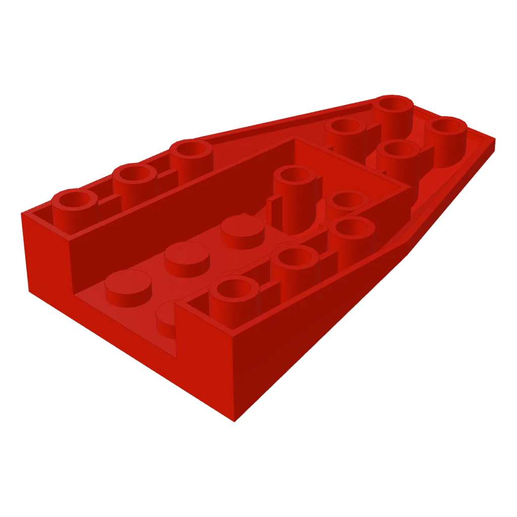 Wedge Sloped Inverted 6 x 4 with 2 Stud Connections in Red