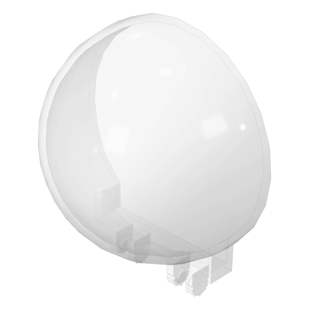 Windscreen 6 x 6 x 3 Dome with Dual 2 Fingers in Trans-Clear