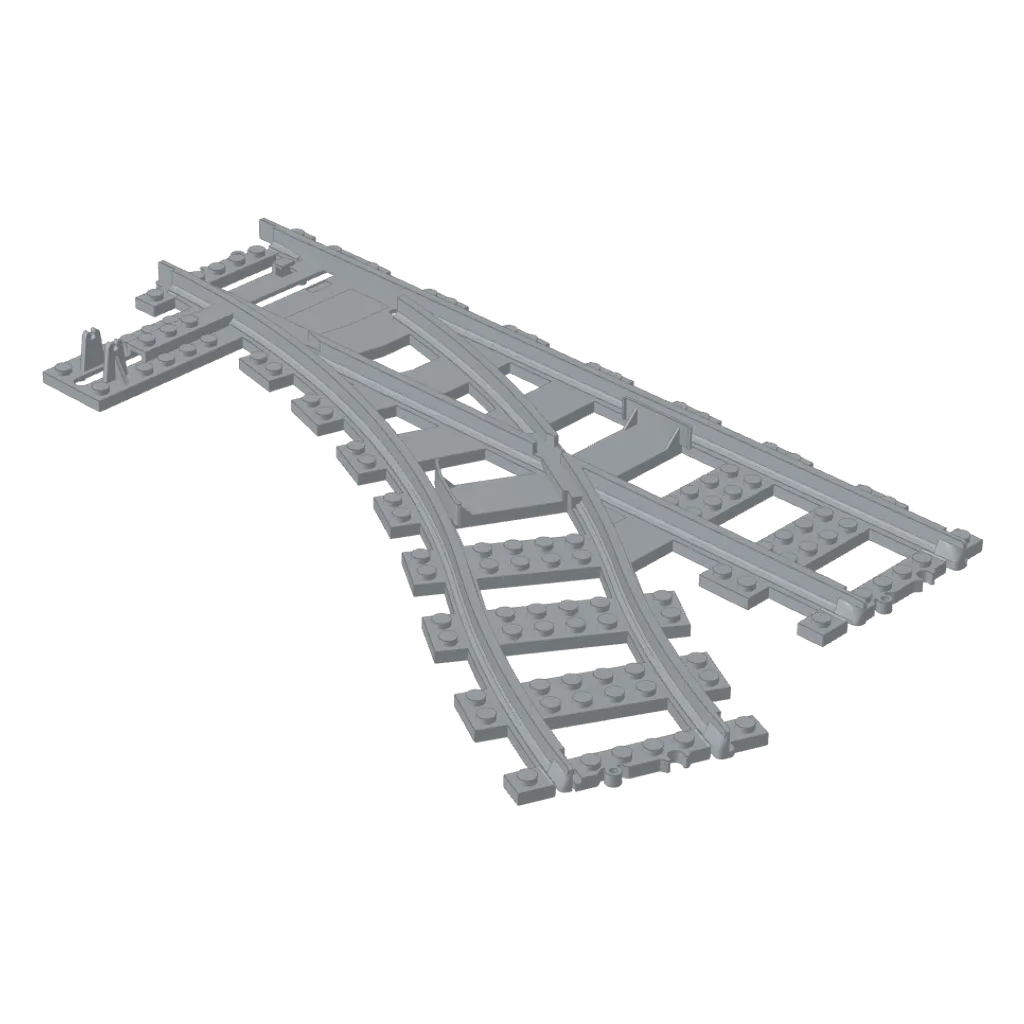 Vehicle Track, Train, Plastic (RC Trains) Switch Point Right in Light Bluish Gray