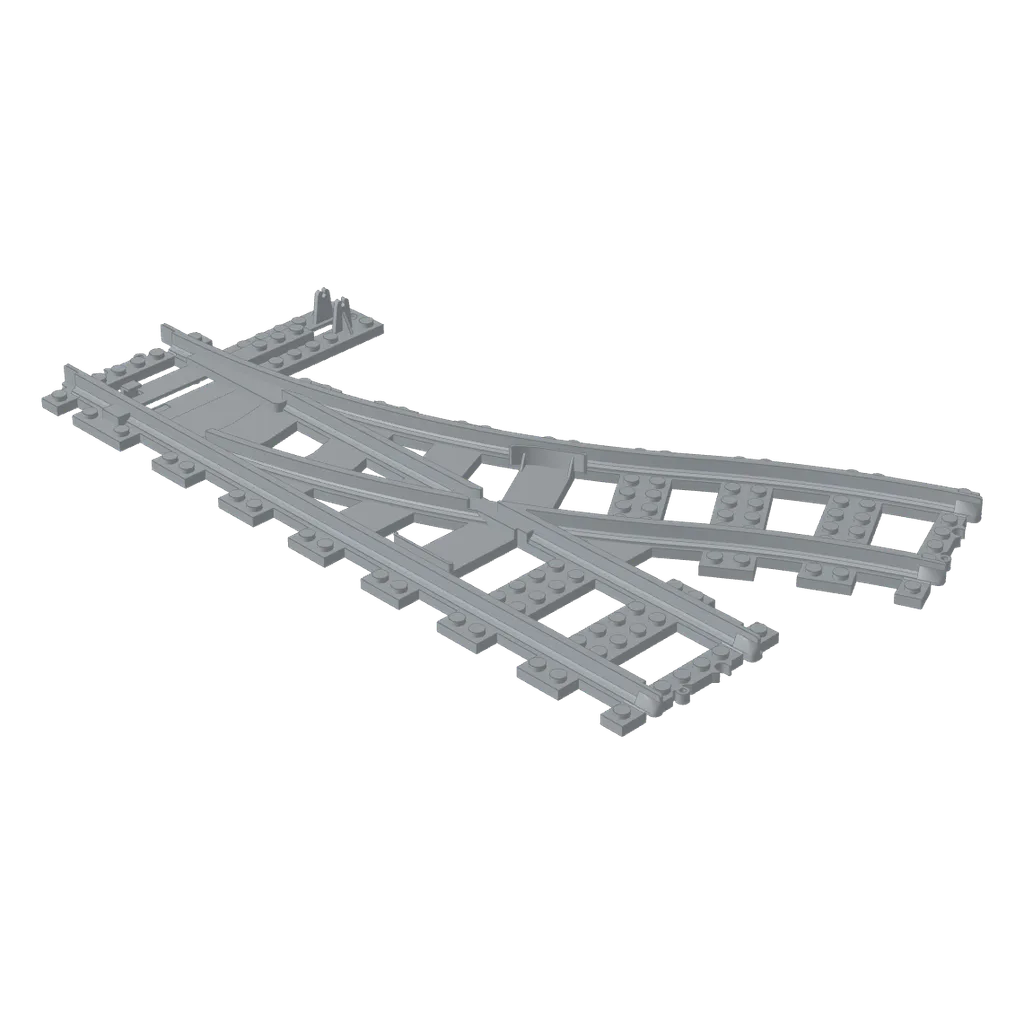 Vehicle Track, Train, Plastic (RC Trains) Switch Point Left in Light Bluish Gray
