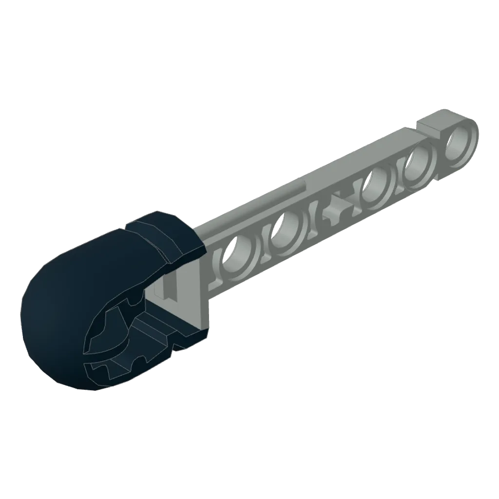 Projectile, Technic Competition Arrow, Liftarm Shaft with Hollow Black Rubber End in Light Gray