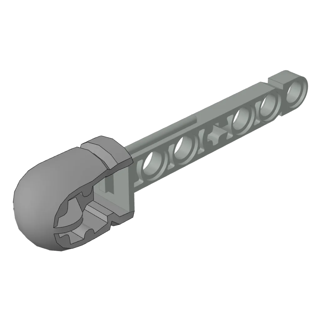 Projectile, Technic Competition Arrow, Liftarm Shaft with Hollow Light Bluish Gray Rubber End in Light Gray