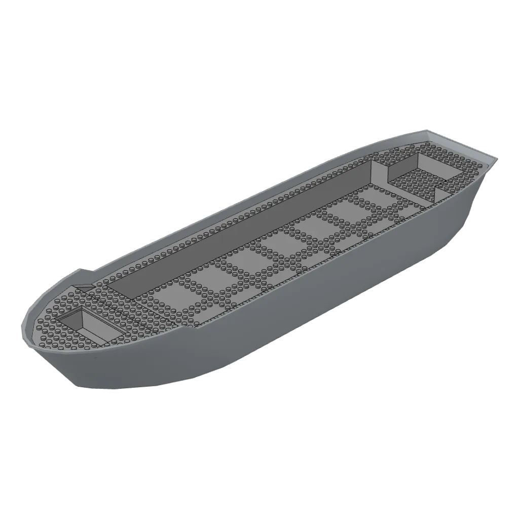 Boat 74 x 18 x 7 with Light Bluish Gray Deck [Complete Assembly] in Light Bluish Gray