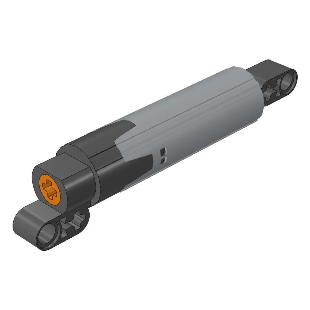 Technic Linear Actuator with Dark Bluish Gray Ends [Improved Version] in Light Bluish Gray