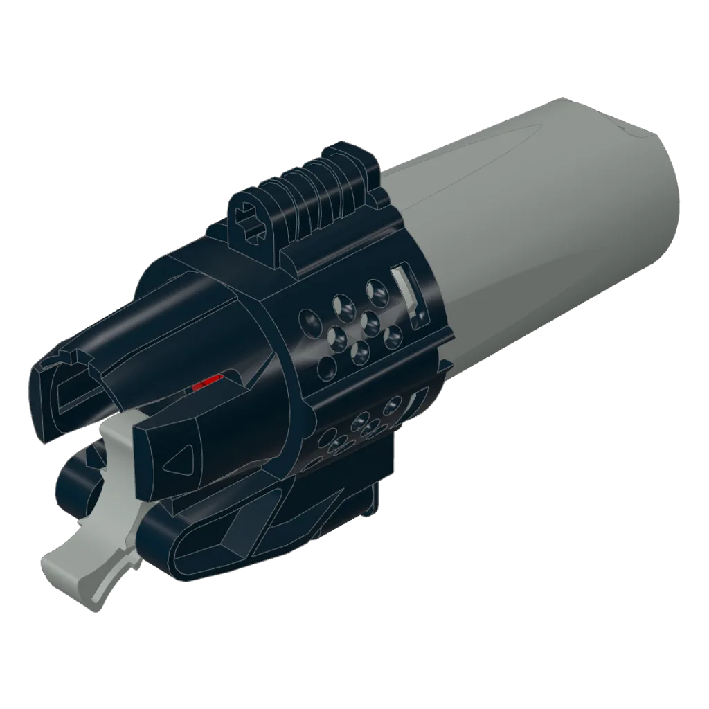 Launcher, Large Figure Weapon Cannon, Midak Skyblaster with Black Housing [Complete Assembly] in Light Gray