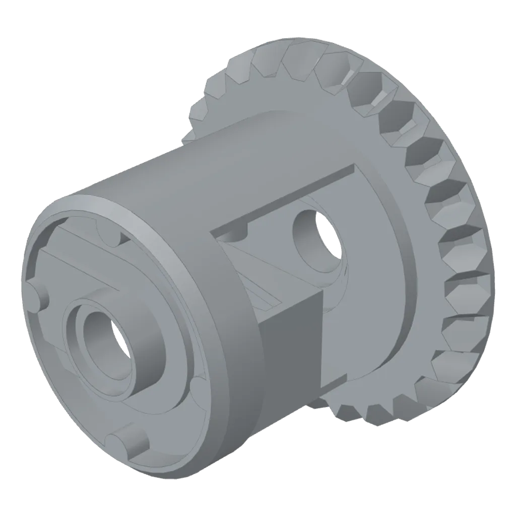 Technic Gear Differential with Inner Tabs and Closed Center, 28 Bevel Teeth [Beveled Edge] in Light Bluish Gray