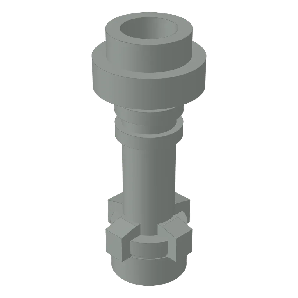 Weapon Lightsaber Hilt with Bottom Ring in Light Gray