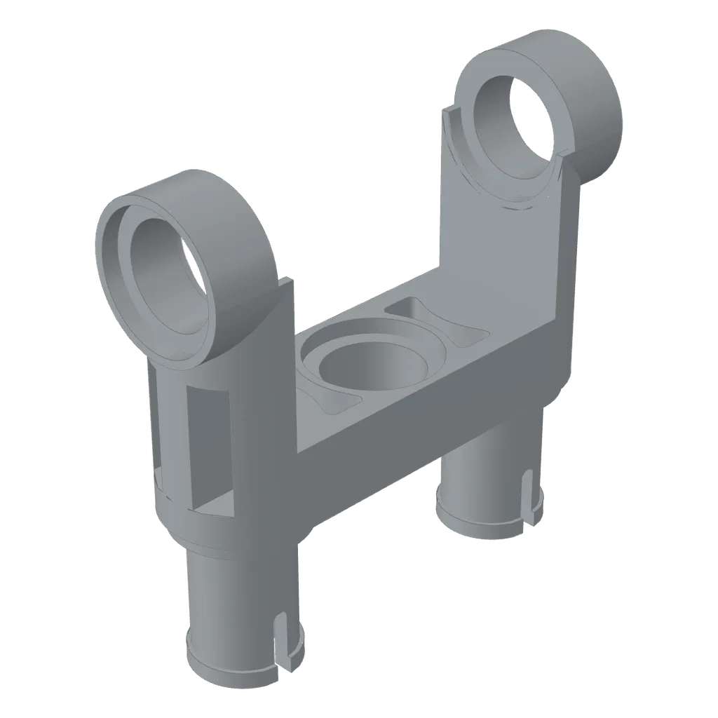 Technic Pin Connector Toggle Joint Smooth Double with 2 Pins [Square Holes] in Light Bluish Gray