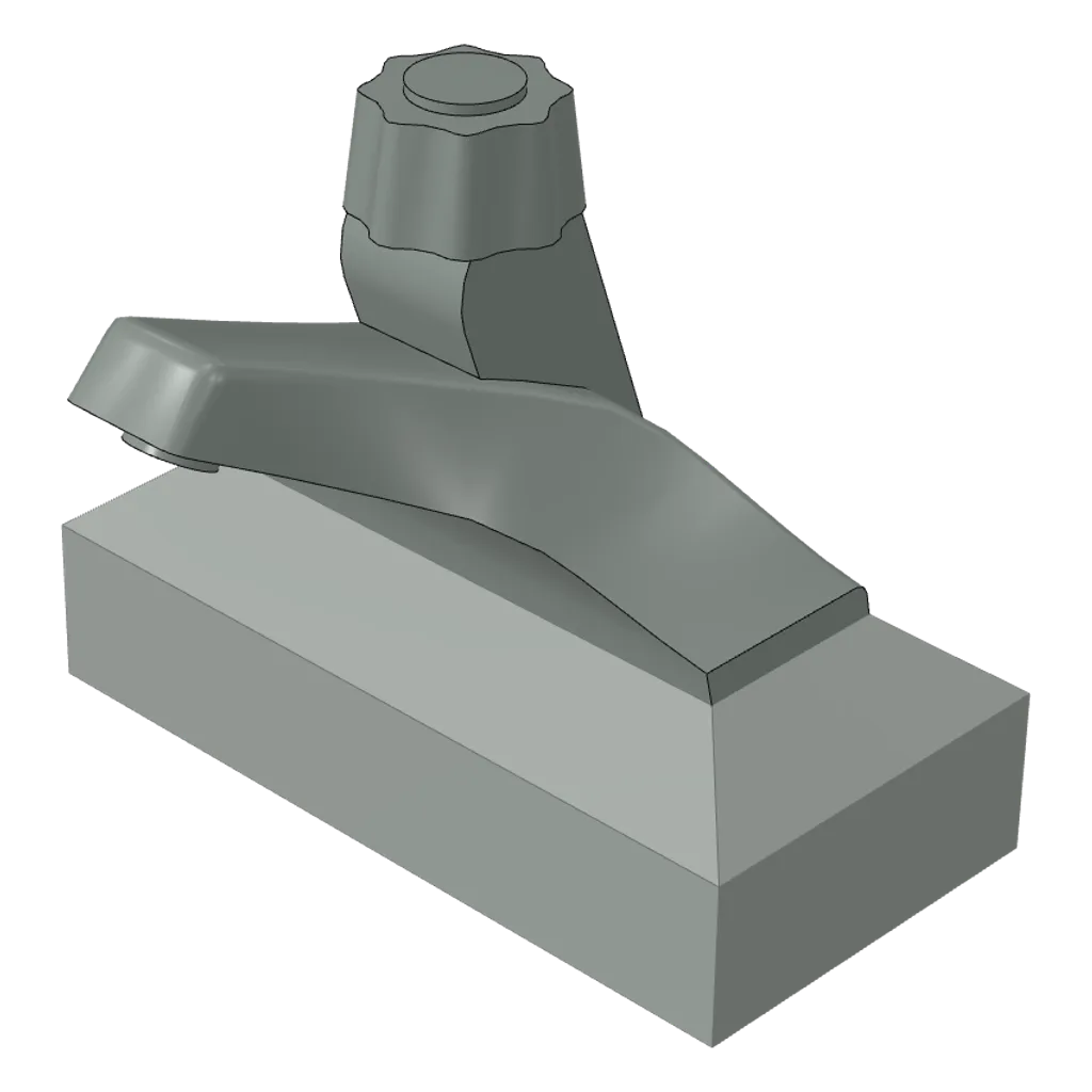 Tap 1 x 2 Base with Light Bluish Gray Spout in Light Gray
