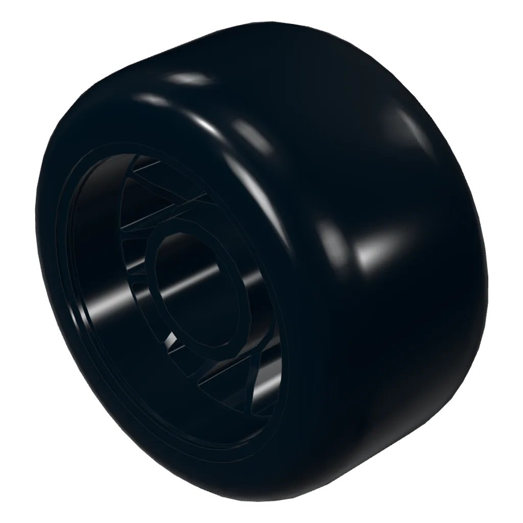 Wheel Rim 24 x 13.4 with Black Slick Tyre [Soft Rubber] in Black