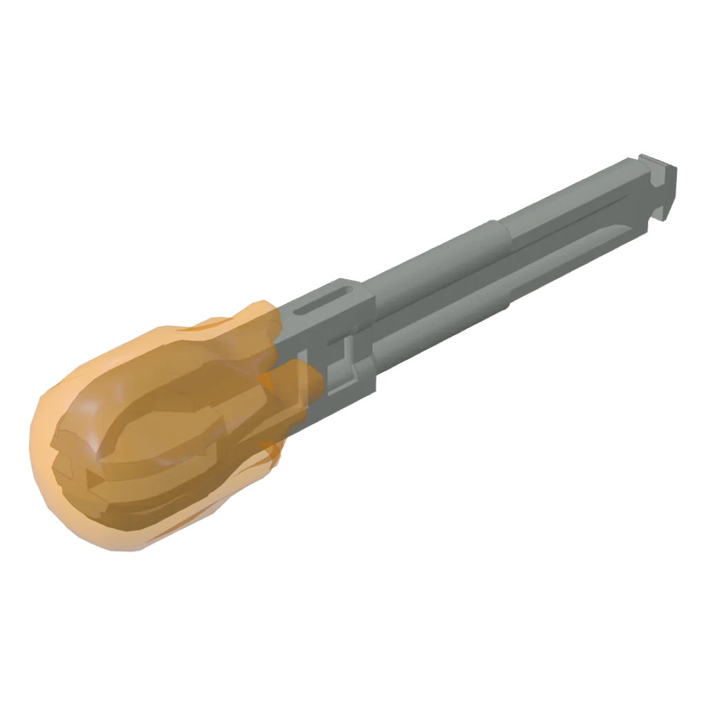 Projectile, Arrow with Shaft, Trans-Orange Liquid Shaped End in Light Gray