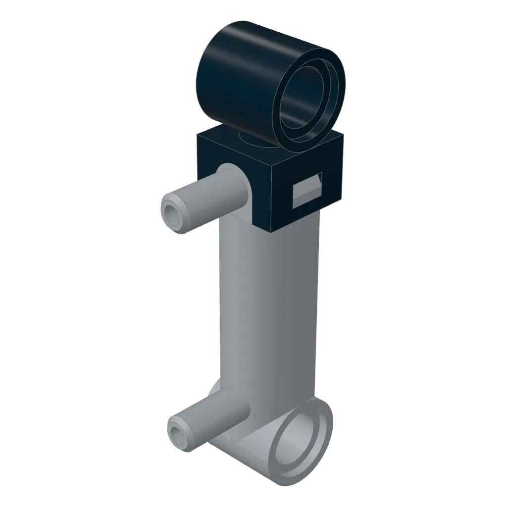 Pneumatic Cylinder 1 x 5 with 2 Inlets in Light Bluish Gray