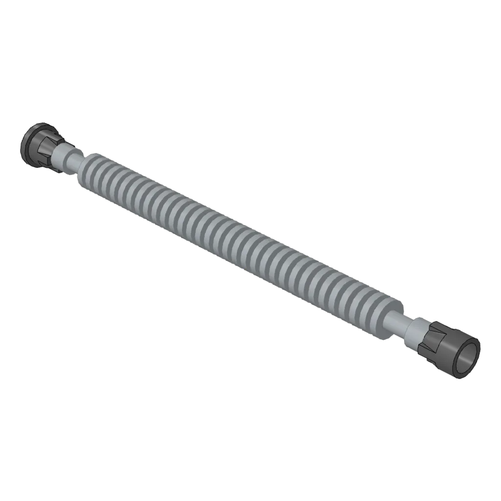 Flexible Ribbed Hose 8mm Ends 12L with Tabbed Dark Bluish Gray Ends in Light Bluish Gray