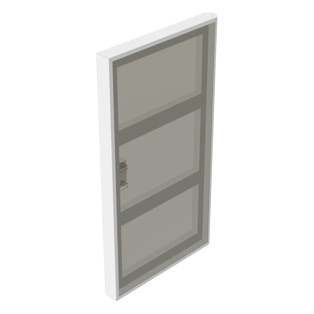 Door 1 x 4 x 6 with 3 Panes with Trans-Brown Glass in White