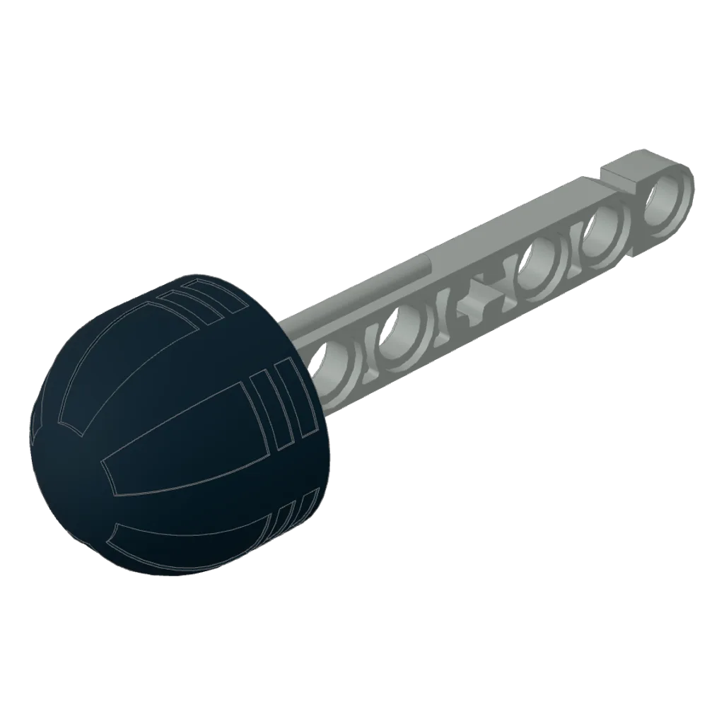 Projectile, Technic Competition Arrow, Beam Shaft with Solid Black Rubber End in Light Gray