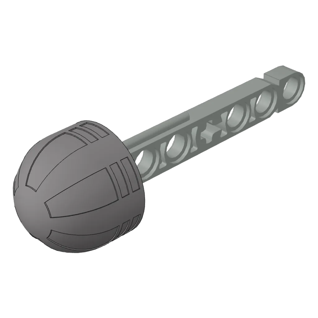Projectile, Technic Competition Arrow, Liftarm Shaft with Solid Flat Silver Rubber End in Light Gray