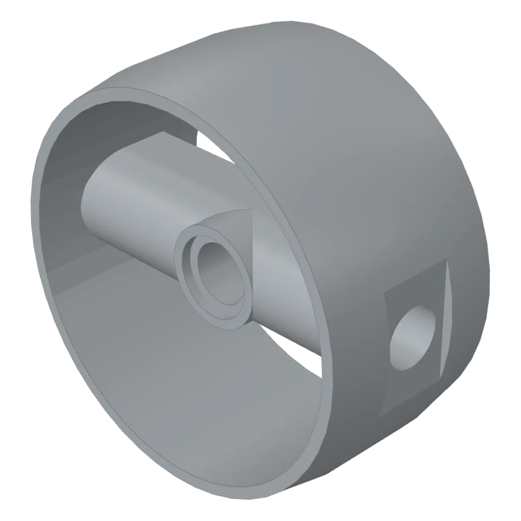 Technic Cylinder 4 x 4 with Pin Holes and Centre Bar, Open Sides on Bar in Light Bluish Gray