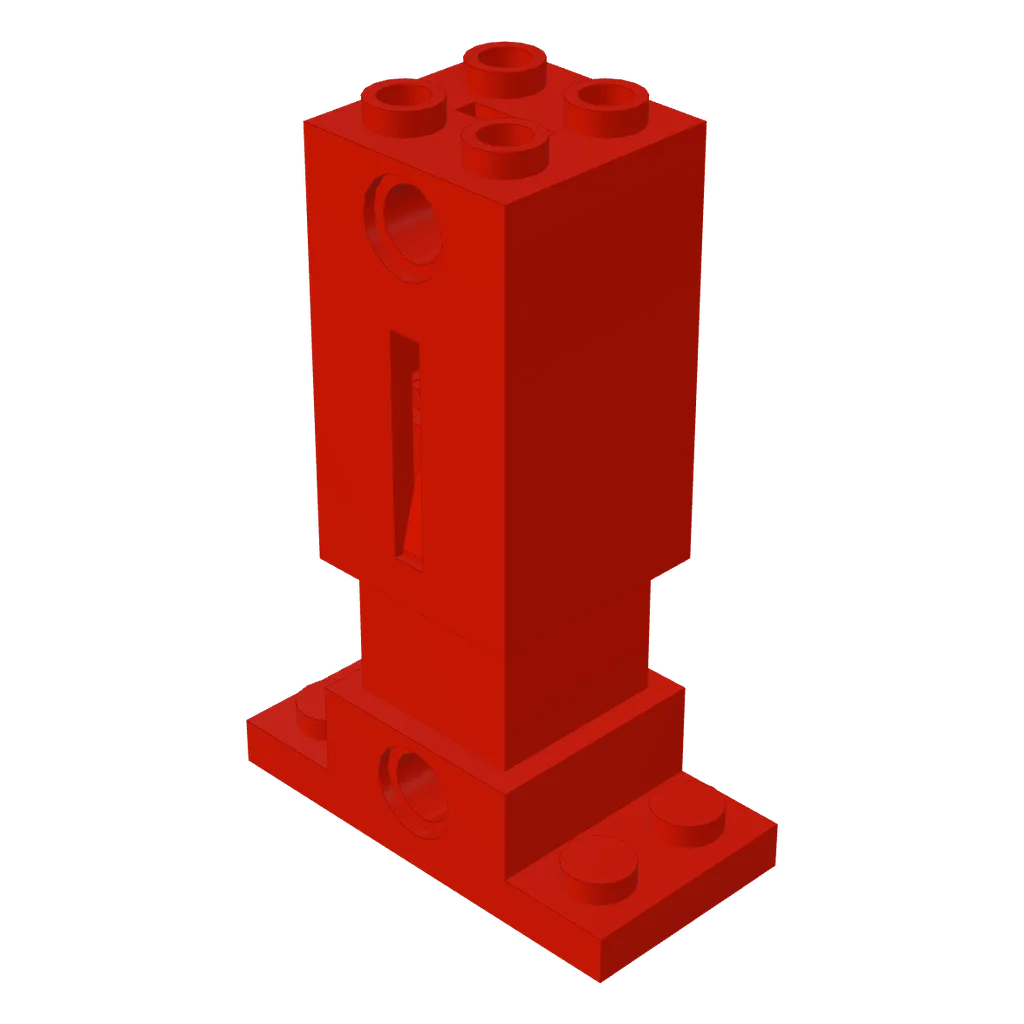 Brick Special 2 x 4 x 5 with Spring in Red