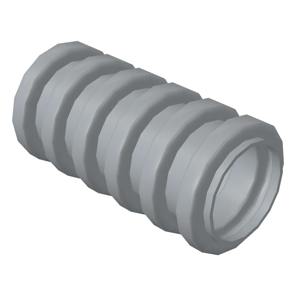 Hose, Ribbed 7mm D. 2L / 1.6cm in Light Bluish Gray