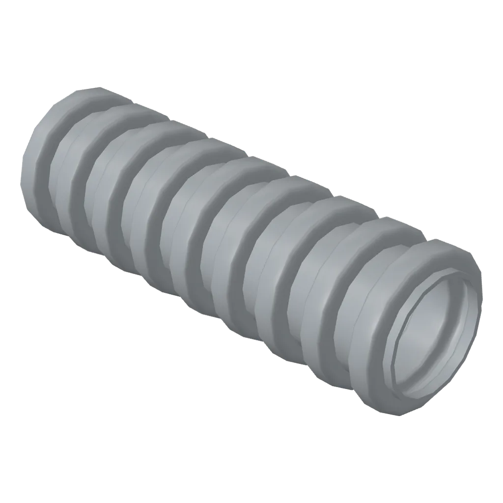Hose, Ribbed 7mm D. 3L / 2.4cm in Light Bluish Gray