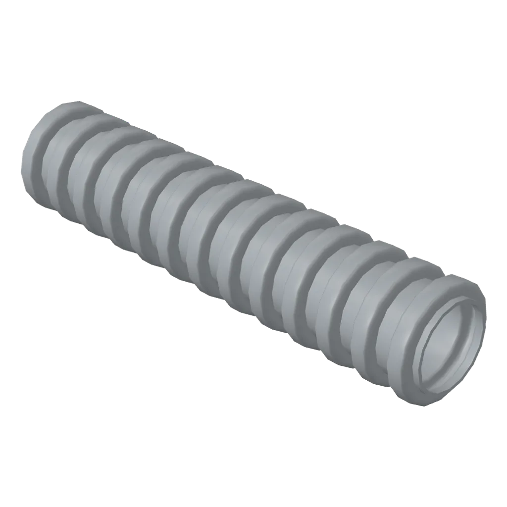 Hose, Ribbed 7mm D. 4L / 3.2cm in Light Bluish Gray