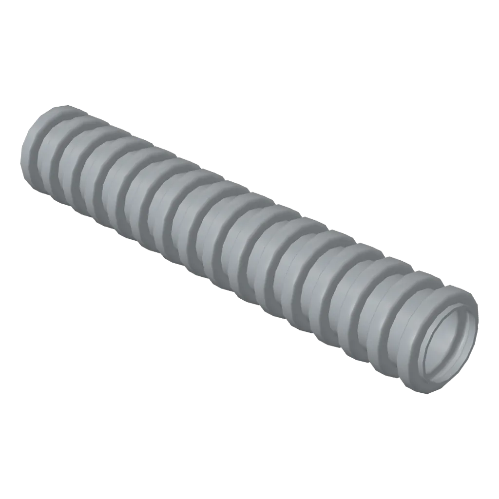 Hose, Ribbed 7mm D. 5L / 4.0cm in Light Bluish Gray