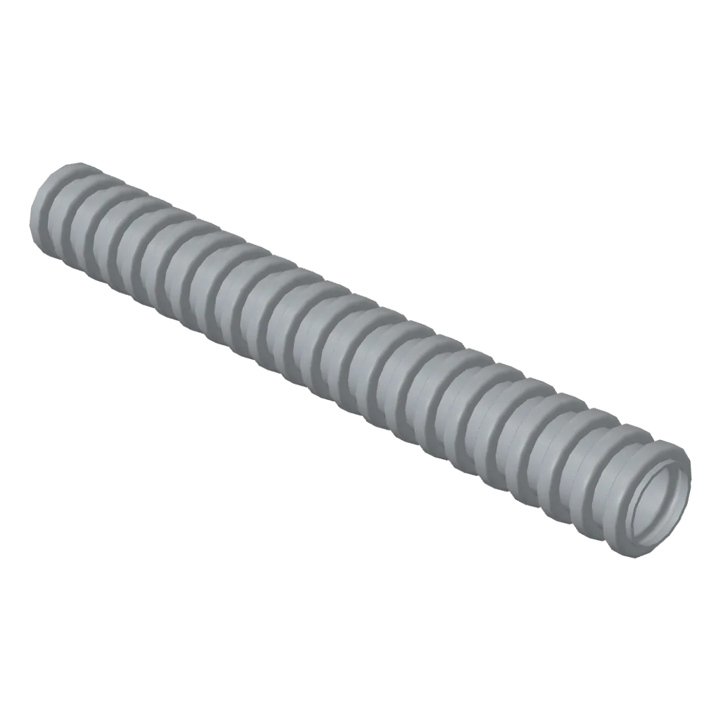 Hose, Ribbed 7mm D. 7L / 5.6cm in Light Bluish Gray